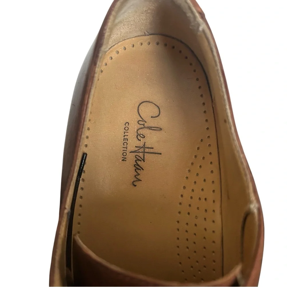 Cole Haan Men’s Brown Leather Apron Toe Derby Dress Shoes C07146 Size 9M
